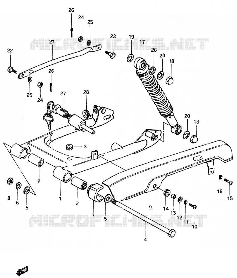 SWINGARM (E16, E17) Suzuki MOTO 50 ZR 1999  ZR50SKX