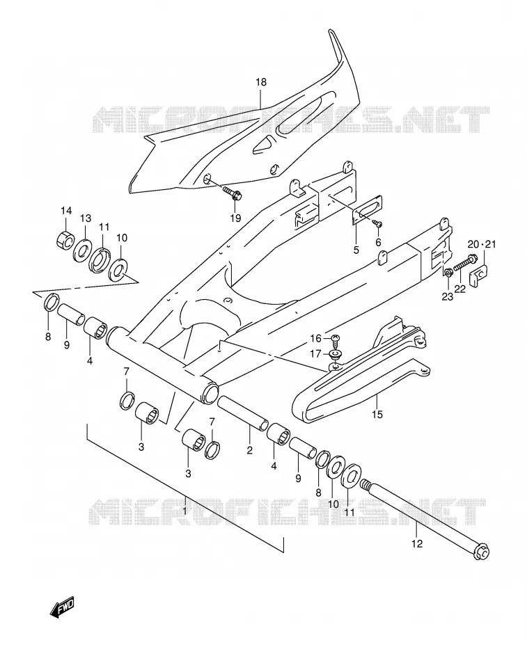 SWINGARM Suzuki MOTO 650 FREEWIND 1998  XF650UW(E2)