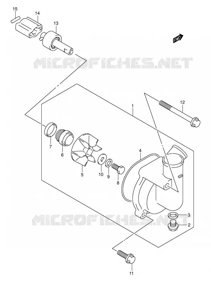 WATERPOMP Suzuki QUAD 500 VINSON 2003  LT-F500FK3(E3/E28)