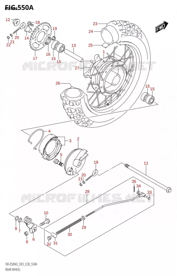 ACHTERWIEL Suzuki MOTO 50 DR 2022  DR-Z50 2022 M2 (E28)