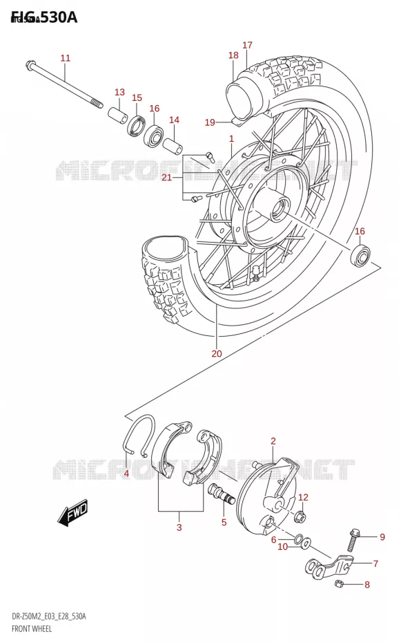 VOORWIEL Suzuki MOTO 50 DR 2022  DR-Z50 2022 M2 (E28)
