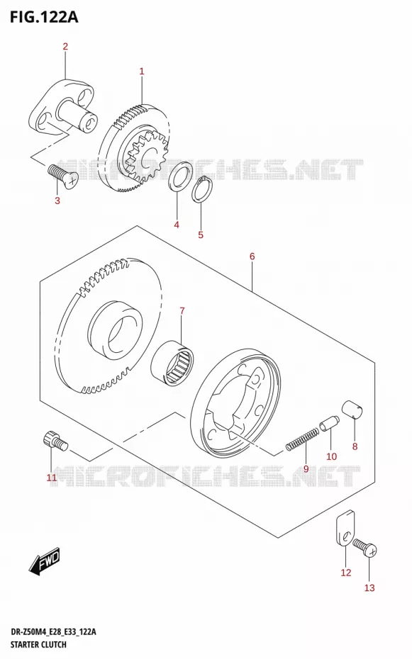 STARTMOTOR KOPPELINGS Suzuki MOTO 50 DR 2024  DR-Z50 2024 M4 (E28)