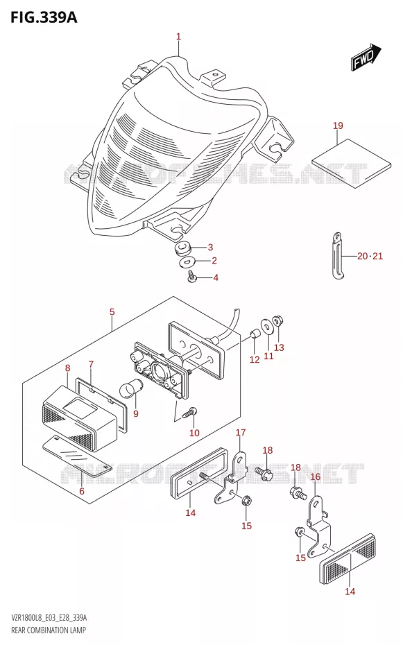 ACHTERLICHT (VZR1800:L8:E28) Suzuki MOTO 1800 BOULEVARD 2018  VZR1800 2018 L8 (E28)
