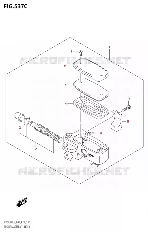 FRONT HOOFDREMCILINDER (VZR1800BZ:L8:E28) Suzuki MOTO 1800 BOULEVARD 2018  VZR1800 2018 L8 (E28)