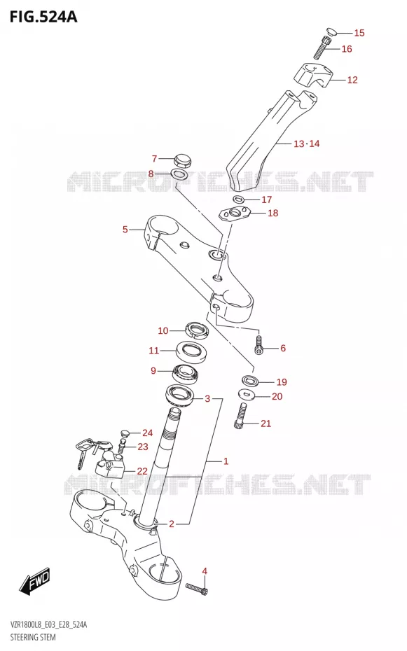 STUURKOLOM (VZR1800:L8:E28) Suzuki MOTO 1800 BOULEVARD 2018  VZR1800 2018 L8 (E28)