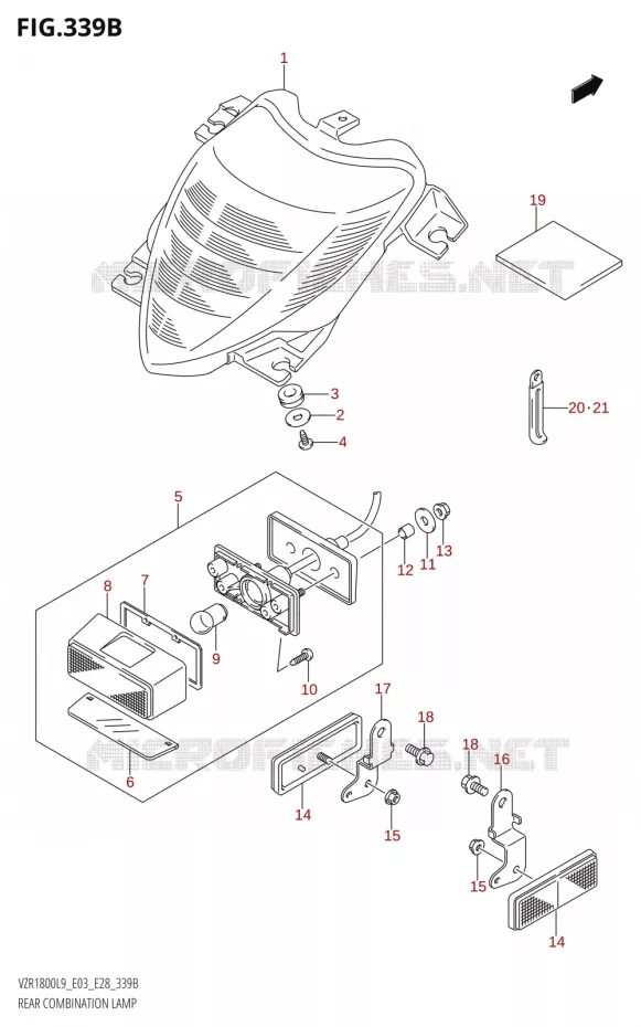 ACHTERLICHT (VZR1800BZ:L9:E03) Suzuki MOTO 1800 BOULEVARD 2019  VZR1800 2019 L9 (E28)
