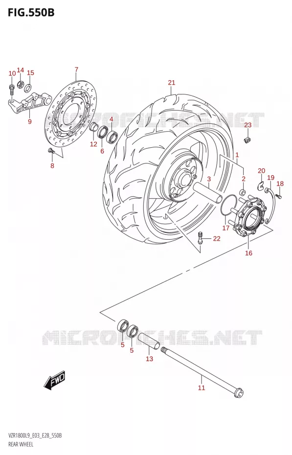 ACHTERWIEL (VZR1800BZ:L9:E03) Suzuki MOTO 1800 BOULEVARD 2019  VZR1800 2019 L9 (E28)