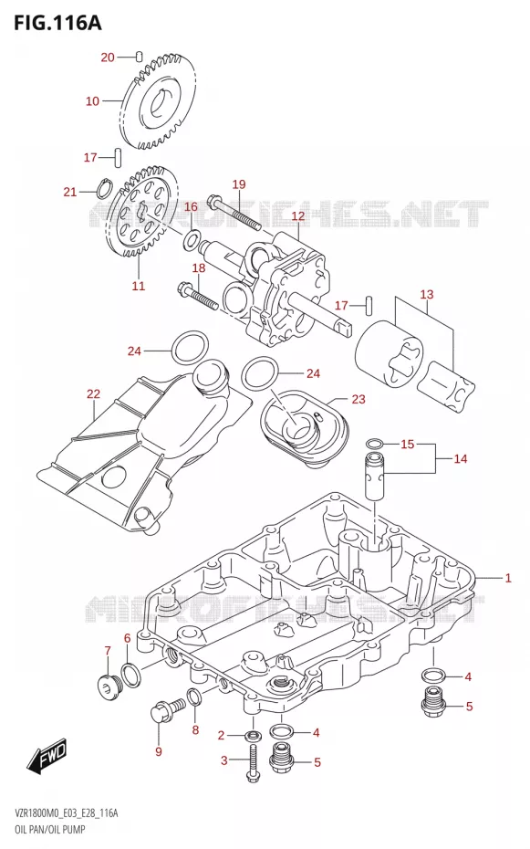 OLIEDEKSEL - OLIEPOMP Suzuki MOTO 1800 BOULEVARD 2020  VZR1800 M0 /​ VZR1800BZ M0 (E03,E28,E33)