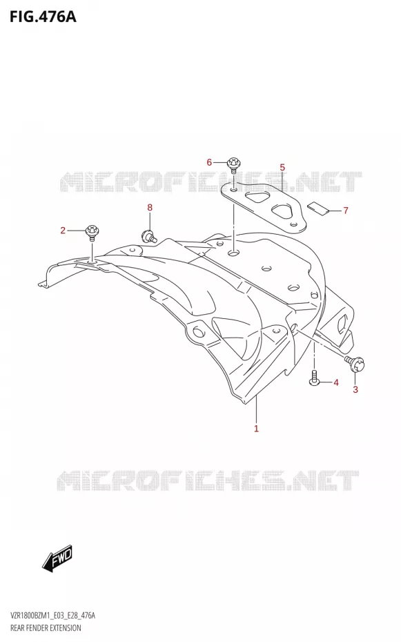 ACHTERSPATBORD Suzuki MOTO 1800 BOULEVARD 2021  VZR1800BZ M1 (E03,E28,E33)