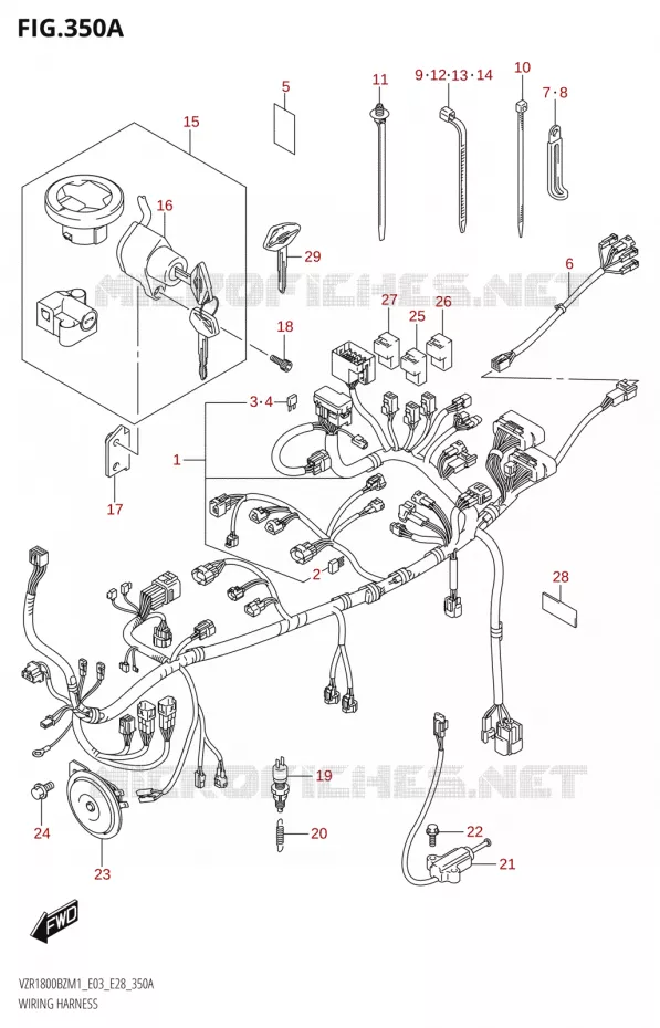 BEDRADING (E33) Suzuki MOTO 1800 BOULEVARD 2021  VZR1800BZ M1 (E03,E28,E33)