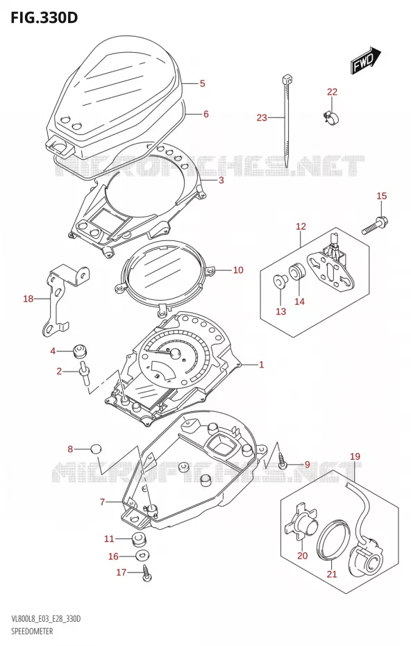 SNELHEIDSMETER (VL800T:L8:E03) Suzuki MOTO 800 BOULEVARD 2018  VL800 2018 L8 (E28)