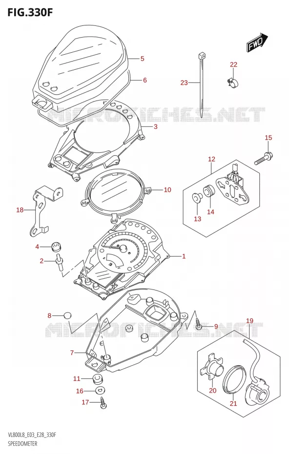 SNELHEIDSMETER (VL800T:L8:E33) Suzuki MOTO 800 BOULEVARD 2018  VL800 2018 L8 (E28)