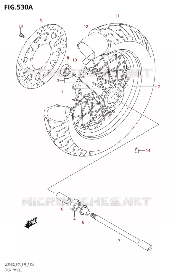 VOORWIEL (VL800:L8:E03) Suzuki MOTO 800 BOULEVARD 2018  VL800 2018 L8 (E28)