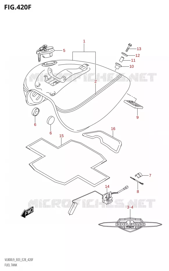 BENZINETANK (VL800T:L9:E33) Suzuki MOTO 800 BOULEVARD 2019  VL800 2019 L9 (E28)