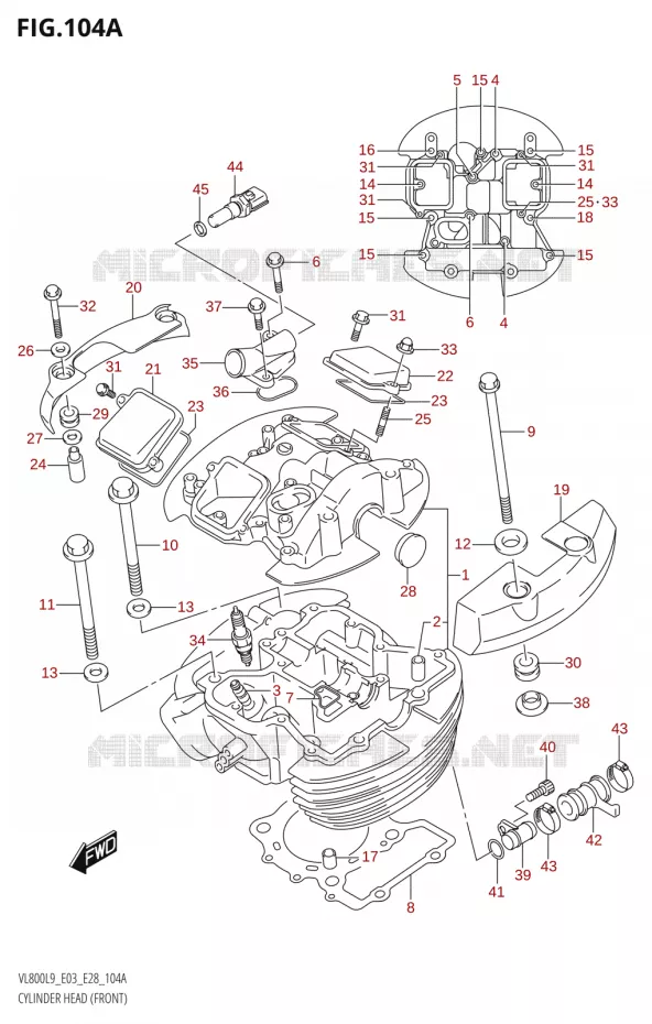 CILINDERKOP (FRONT) (VL800:L9:E03) Suzuki MOTO 800 BOULEVARD 2019  VL800 2019 L9 (E28)