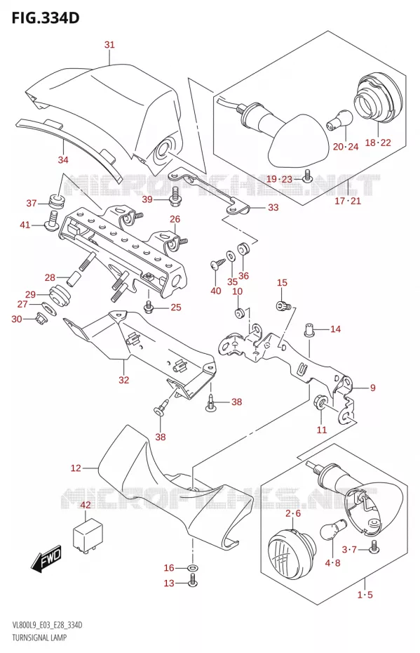 INDICATOREN (VL800T:L9:E03) Suzuki MOTO 800 BOULEVARD 2019  VL800 2019 L9 (E28)