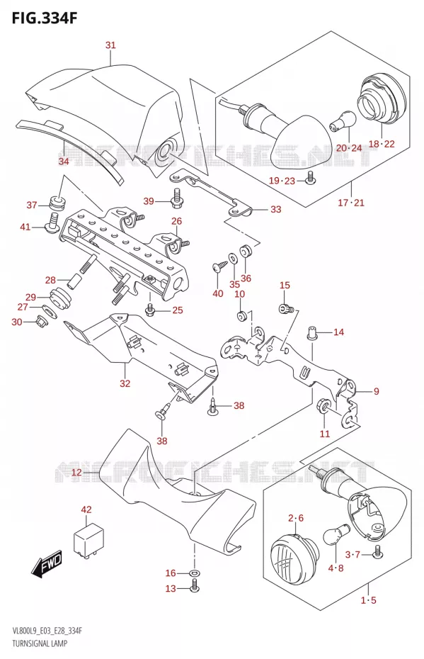 INDICATOREN (VL800T:L9:E33) Suzuki MOTO 800 BOULEVARD 2019  VL800 2019 L9 (E28)