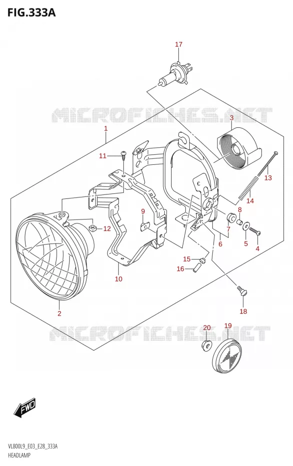 KOPLAMP Suzuki MOTO 800 BOULEVARD 2019  VL800 2019 L9 (E28)