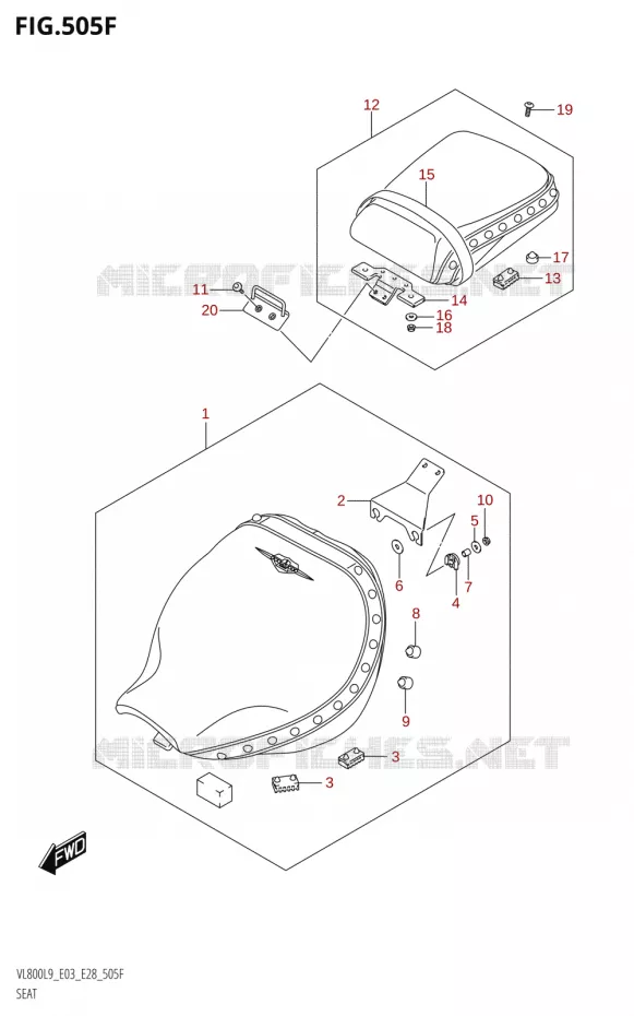 SEAT (VL800T:L9:E33) Suzuki MOTO 800 BOULEVARD 2019  VL800 2019 L9 (E28)