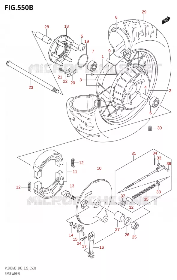 ACHTERWIEL (VL800T) Suzuki MOTO 800 BOULEVARD 2020  VL800 2020 M0 (E28)