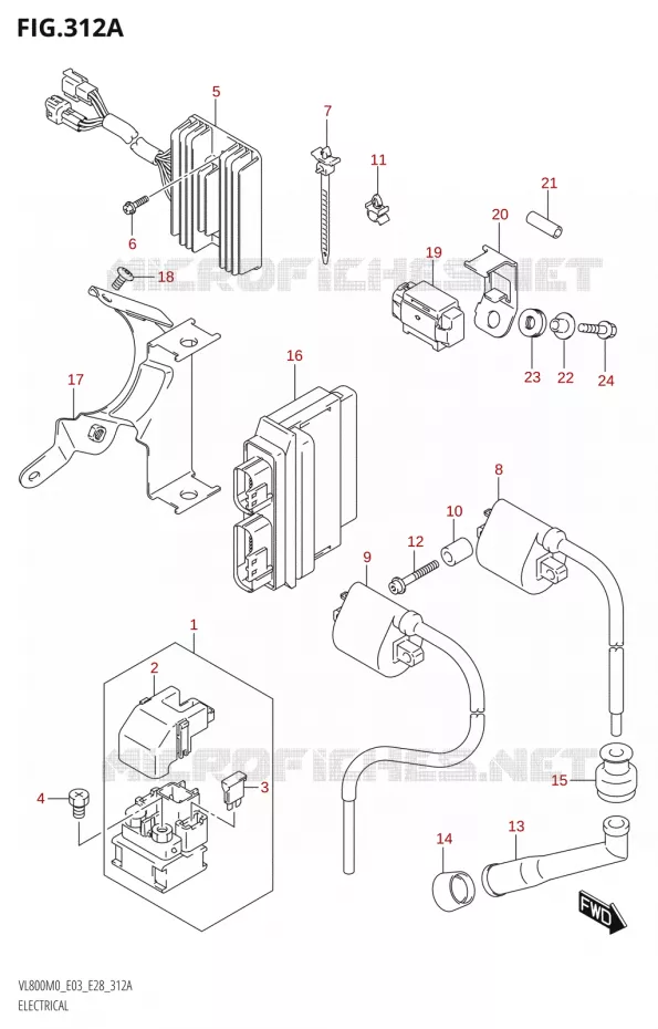 ELEKTRISCH (E03,E28) Suzuki MOTO 800 BOULEVARD 2020  VL800 2020 M0 (E28)