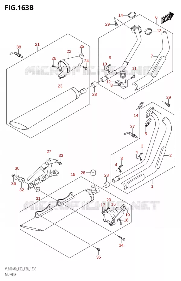 GELUIDDEMPER (E33) Suzuki MOTO 800 BOULEVARD 2020  VL800 2020 M0 (E28)