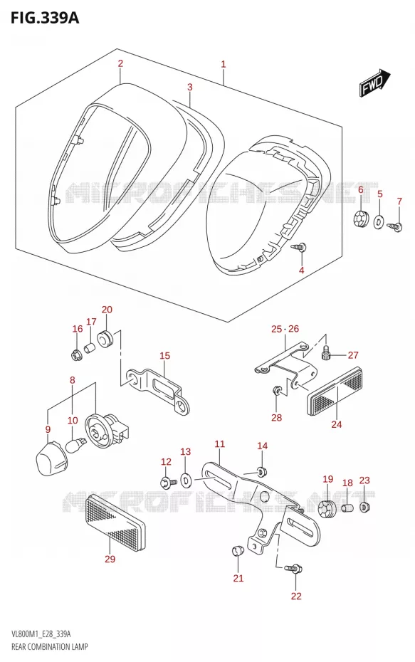 ACHTERLICHT Suzuki MOTO 800 BOULEVARD 2021  VL800 2021 M1 (E28)