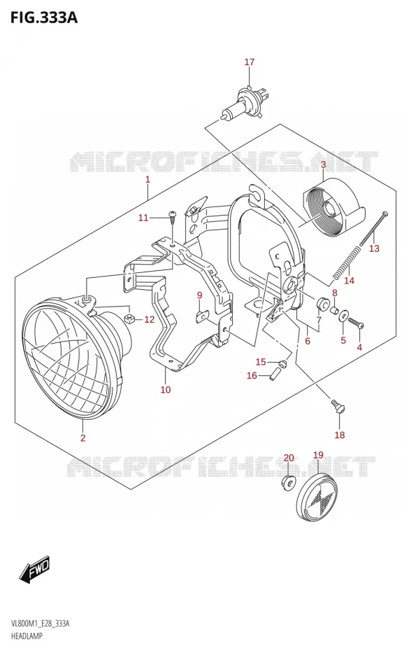 KOPLAMP Suzuki MOTO 800 BOULEVARD 2021  VL800 2021 M1 (E28)