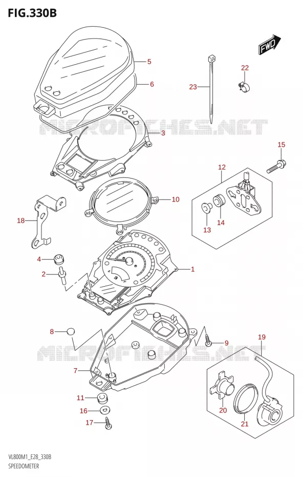 SNELHEIDSMETER (VL800T) Suzuki MOTO 800 BOULEVARD 2021  VL800 2021 M1 (E28)