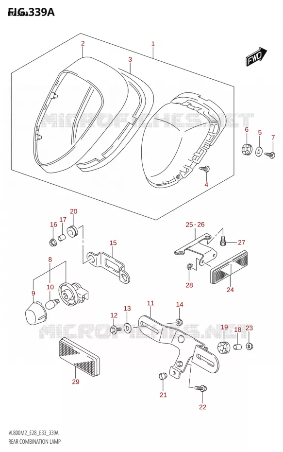 ACHTERLICHT (E28) Suzuki MOTO 800 BOULEVARD 2022  VL800 2022 M2 (E28)