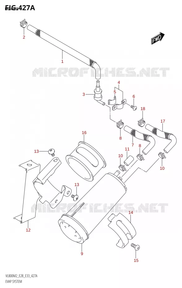 FUEL EVAP SYSTEM Suzuki MOTO 800 BOULEVARD 2022  VL800 2022 M2 (E28)
