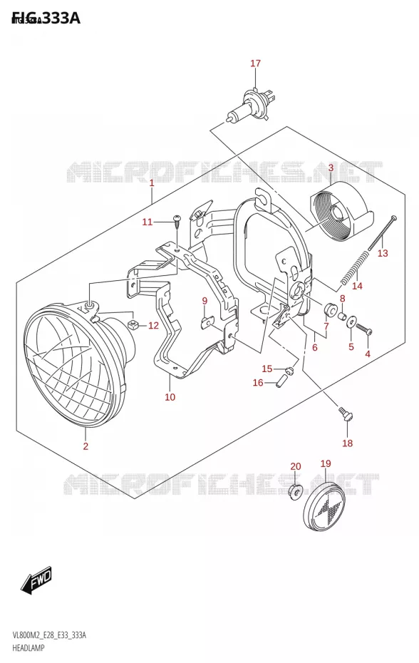 KOPLAMP Suzuki MOTO 800 BOULEVARD 2022  VL800 2022 M2 (E28)