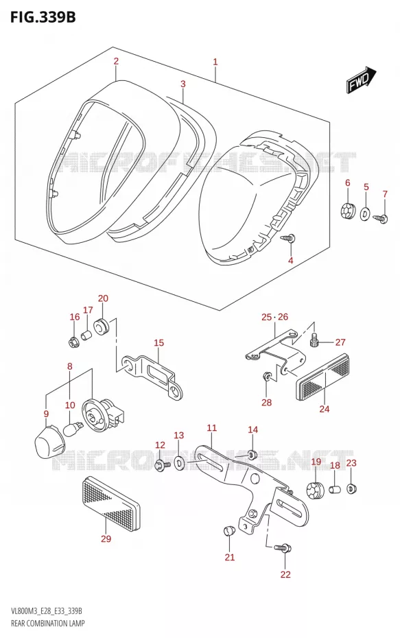 ACHTERLICHT (E28) Suzuki MOTO 800 BOULEVARD 2023  VL800 2023 M3 (E28)