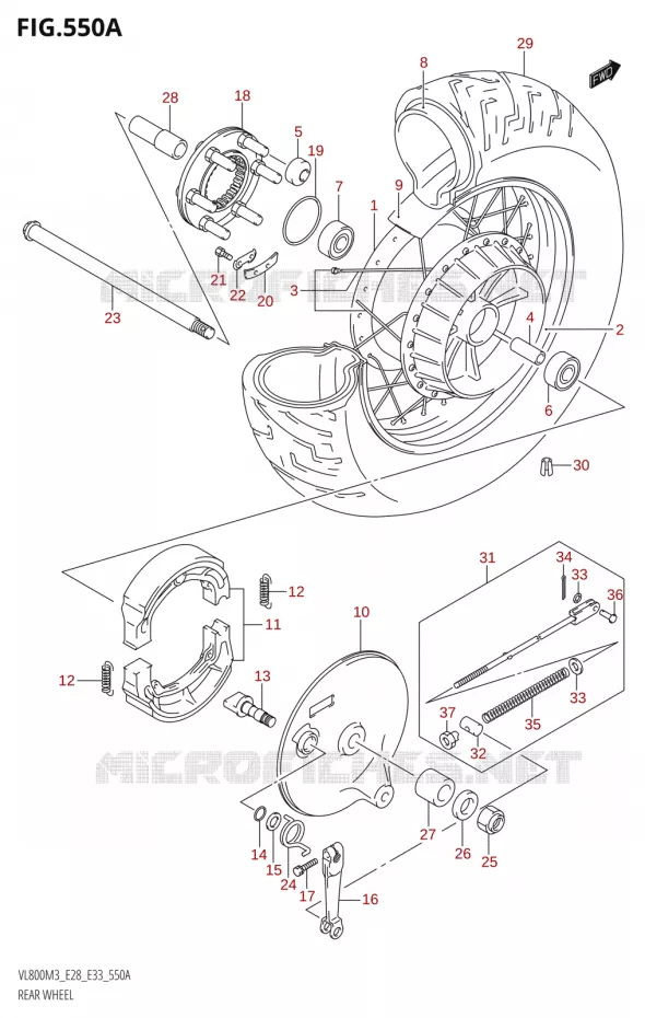 ACHTERWIEL (VL800) Suzuki MOTO 800 BOULEVARD 2023  VL800 2023 M3 (E28)
