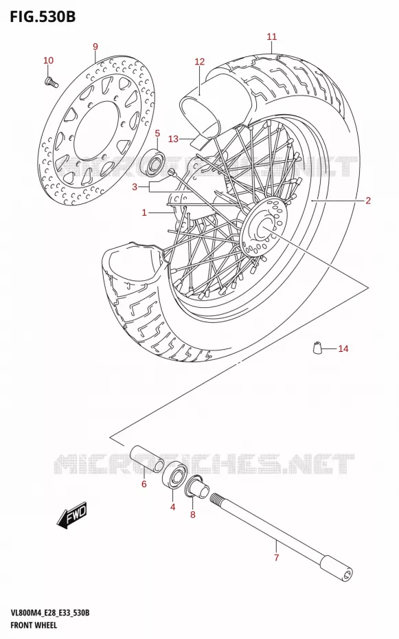 VOORWIEL (VL800) Suzuki MOTO 800 BOULEVARD 2024  VL800 2024 M4 (E28)
