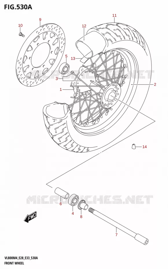 VOORWIEL (VL800T) Suzuki MOTO 800 BOULEVARD 2024  VL800 2024 M4 (E28)