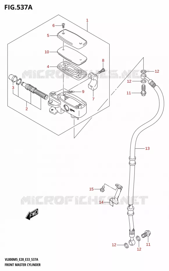 FRONT HOOFDREMCILINDER Suzuki MOTO 800 BOULEVARD 2025  VL800 2025 M5 (E28)