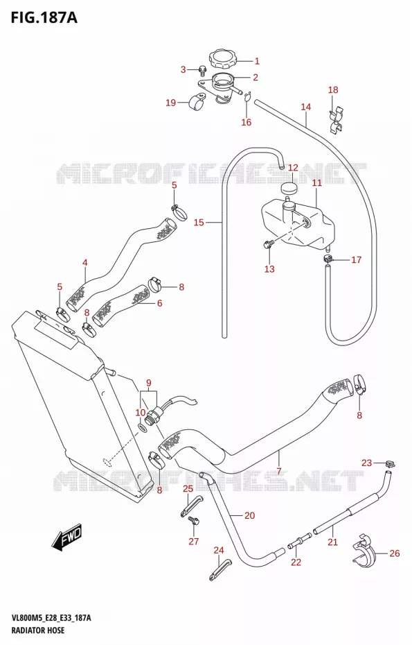 RADIATOR SLANG - EXPANSIEVAT Suzuki MOTO 800 BOULEVARD 2025  VL800 2025 M5 (E28)