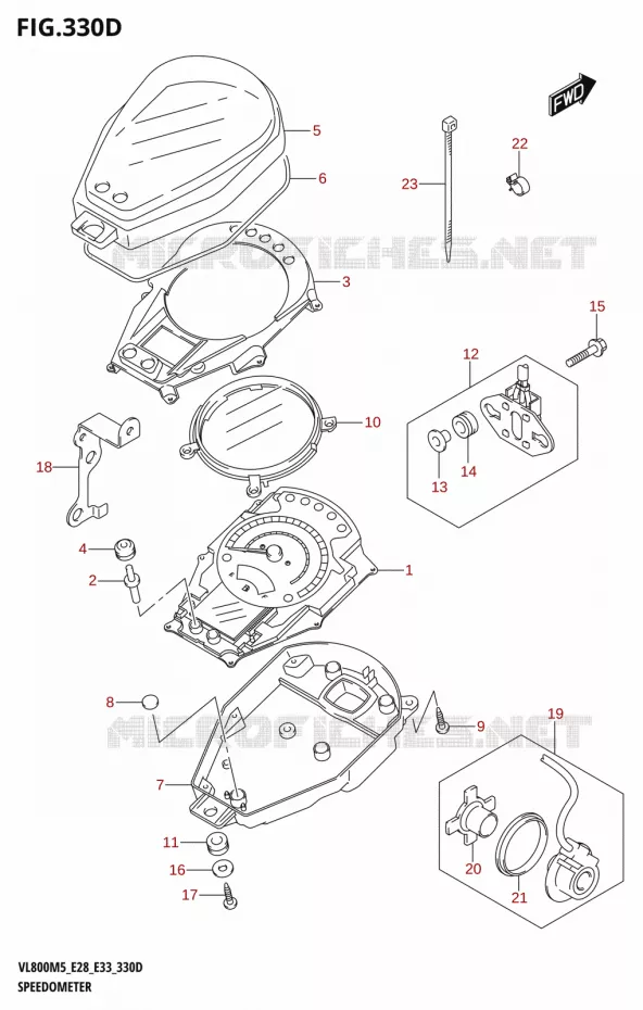SNELHEIDSMETER (VL800:E28) Suzuki MOTO 800 BOULEVARD 2025  VL800 2025 M5 (E28)