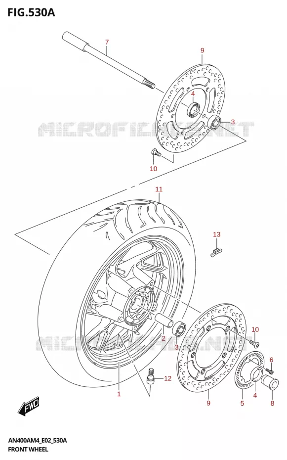 VOORWIEL Suzuki SCOOTER 400 BURGMAN 2024  AN400A 2024 M4 (E19)