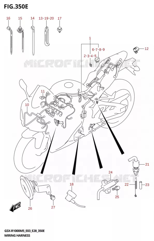 BEDRADING ((GSX-R1000RA,GSX-R1000RZA):(E03,E28)) Suzuki MOTO 1000 GSX-R 2025  GSX-R1000A 2025 M5 (E28)