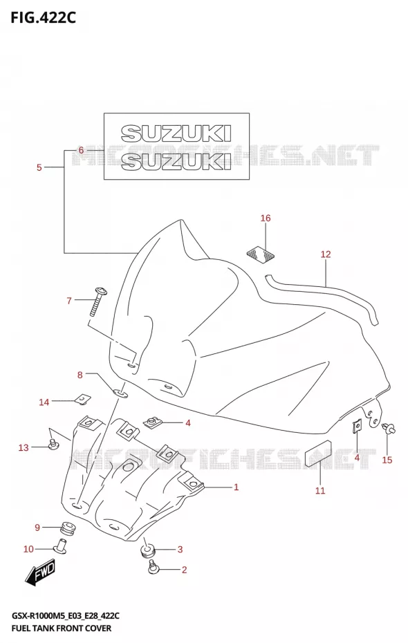 FUEL TANK VOORKLEP ((GSX-R1000A,GSX-R1000RA):(E33)) Suzuki MOTO 1000 GSX-R 2025  GSX-R1000A 2025 M5 (E28)