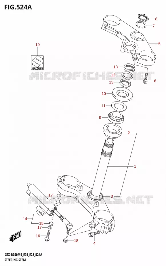 STUURKOLOM Suzuki MOTO 750 GSX-R 2025  GSX-R750 2025 M5 (E28)