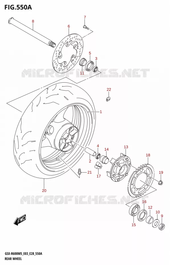 ACHTERWIEL (GSX-R600) Suzuki MOTO 600 GSX-R 2025  GSX-R600 2025 M5 (E28)