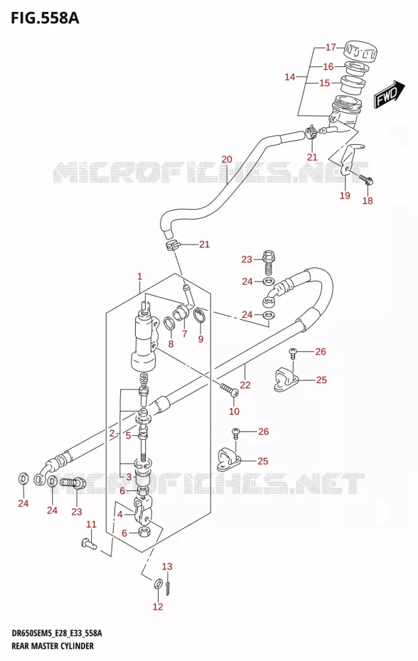 ACHTER hoofdremcilinder Suzuki MOTO 650 DR 2025  DR650SE 2025 M5 (E28)