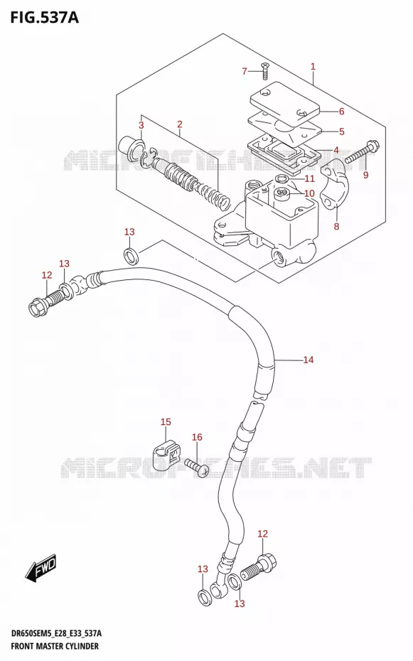 FRONT HOOFDREMCILINDER Suzuki MOTO 650 DR 2025  DR650SE 2025 M5 (E28)