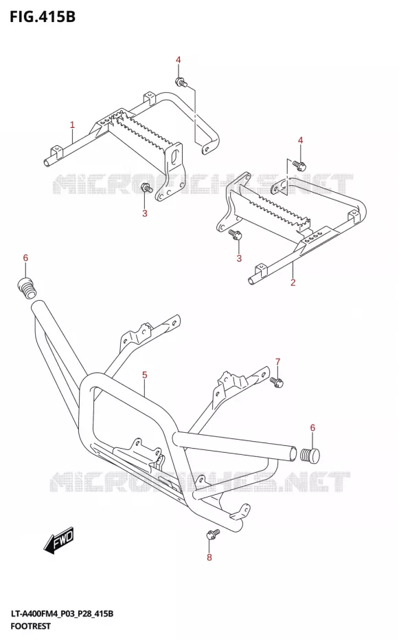 FOOTREST Suzuki QUAD 400 KINGQUAD 2024  LT-A400F 2024 M4 (P28)