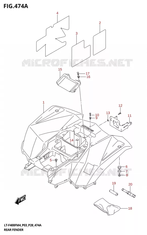 ACHTERSPATBORD (LT-F400F:P03) Suzuki QUAD 400 KINGQUAD 2024  LT-F400F 2024 M4 (P28)