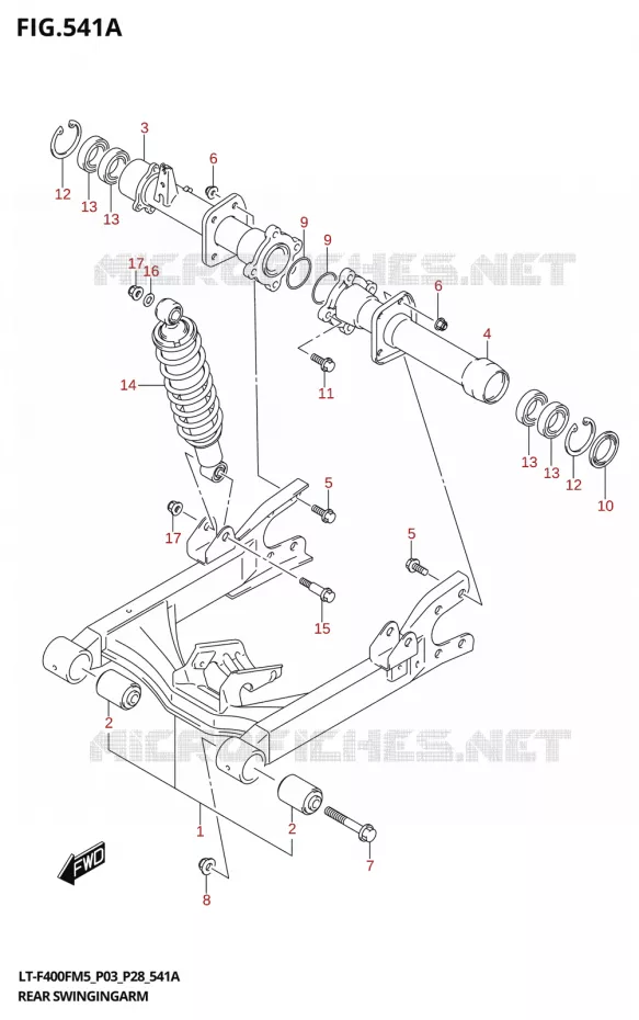 SWINGARM Suzuki QUAD 400 KINGQUAD 2025  LT-F400F 2025 M5 (P28)