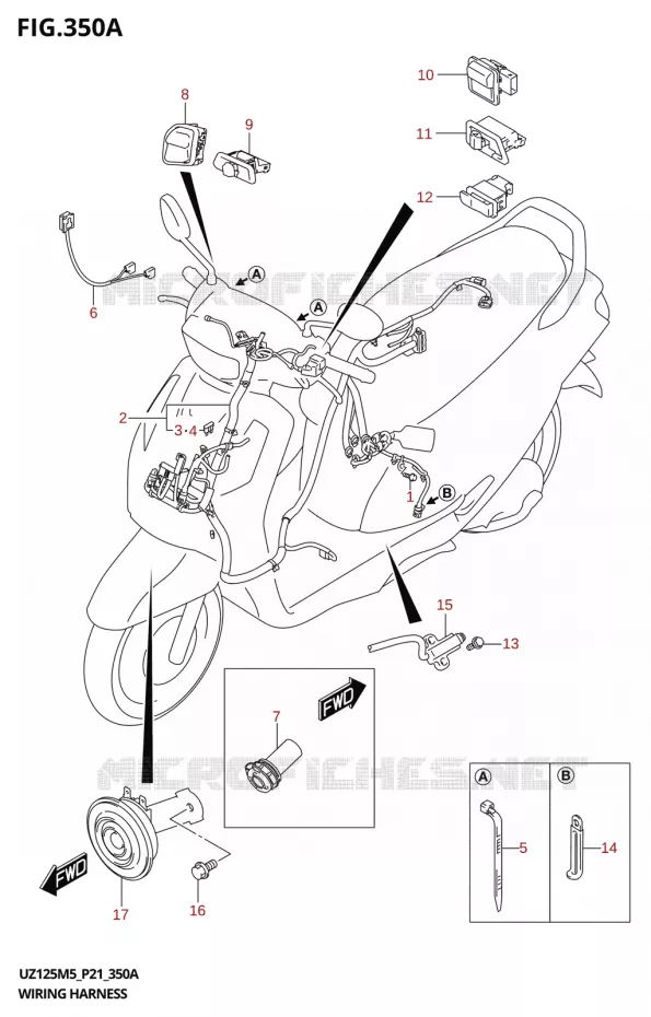 BEDRADING Suzuki SCOOTER 125 ADDRESS 2025  UZ125M5 P21 2025 M5 (P21)